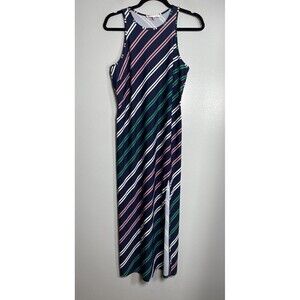 JUDE CONNALLY Selena Sailing‎ Stripe Tank Dress Small Navy Nautical Preppy Midi